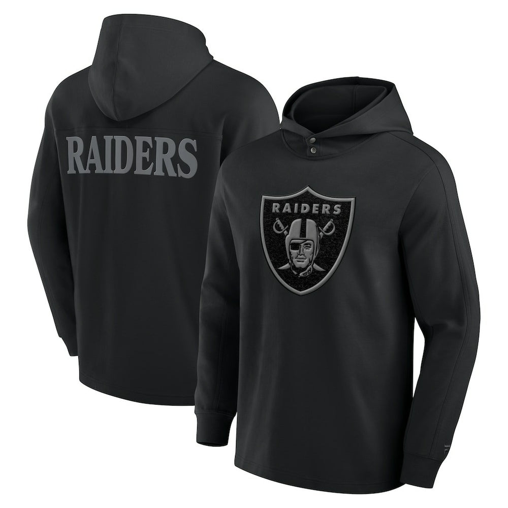 Las Vegas Raiders Elements Blaze Tri-Blend Long Sleeve Hoodie T-Shirt - Black - Fanatics