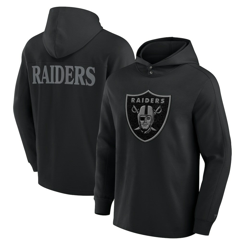Las Vegas Raiders Elements Blaze Tri-Blend Long Sleeve Hoodie T-Shirt - Black - Fanatics