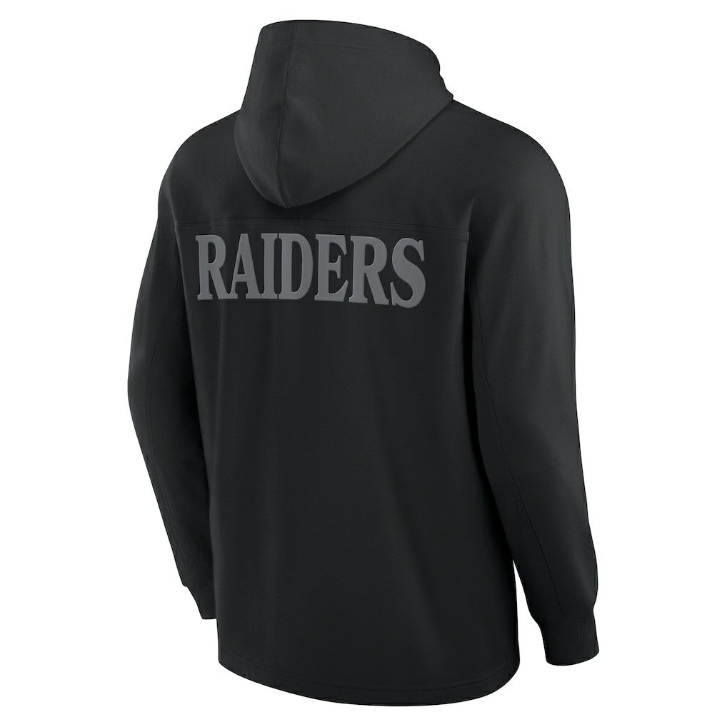 Las Vegas Raiders Elements Blaze Tri-Blend Long Sleeve Hoodie T-Shirt - Black - Fanatics