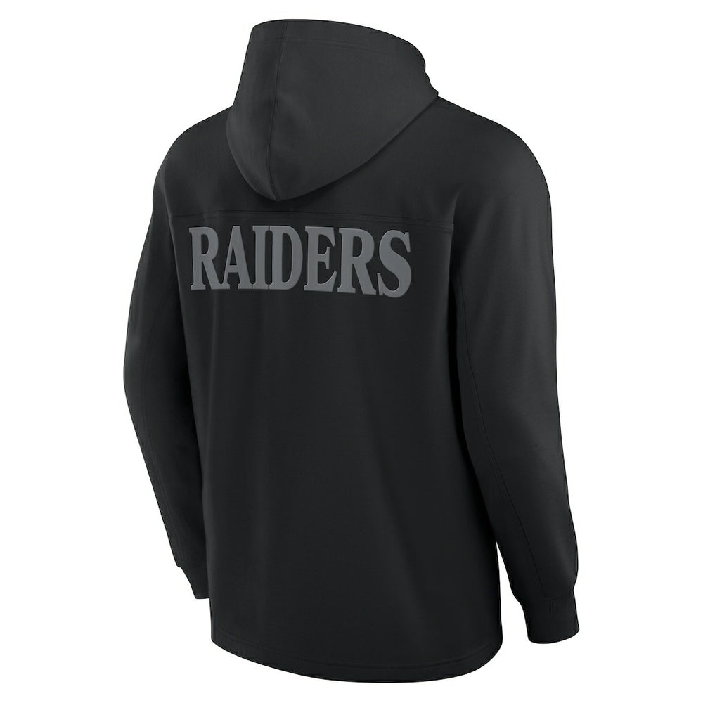 Las Vegas Raiders Elements Blaze Tri-Blend Long Sleeve Hoodie T-Shirt - Black - Fanatics