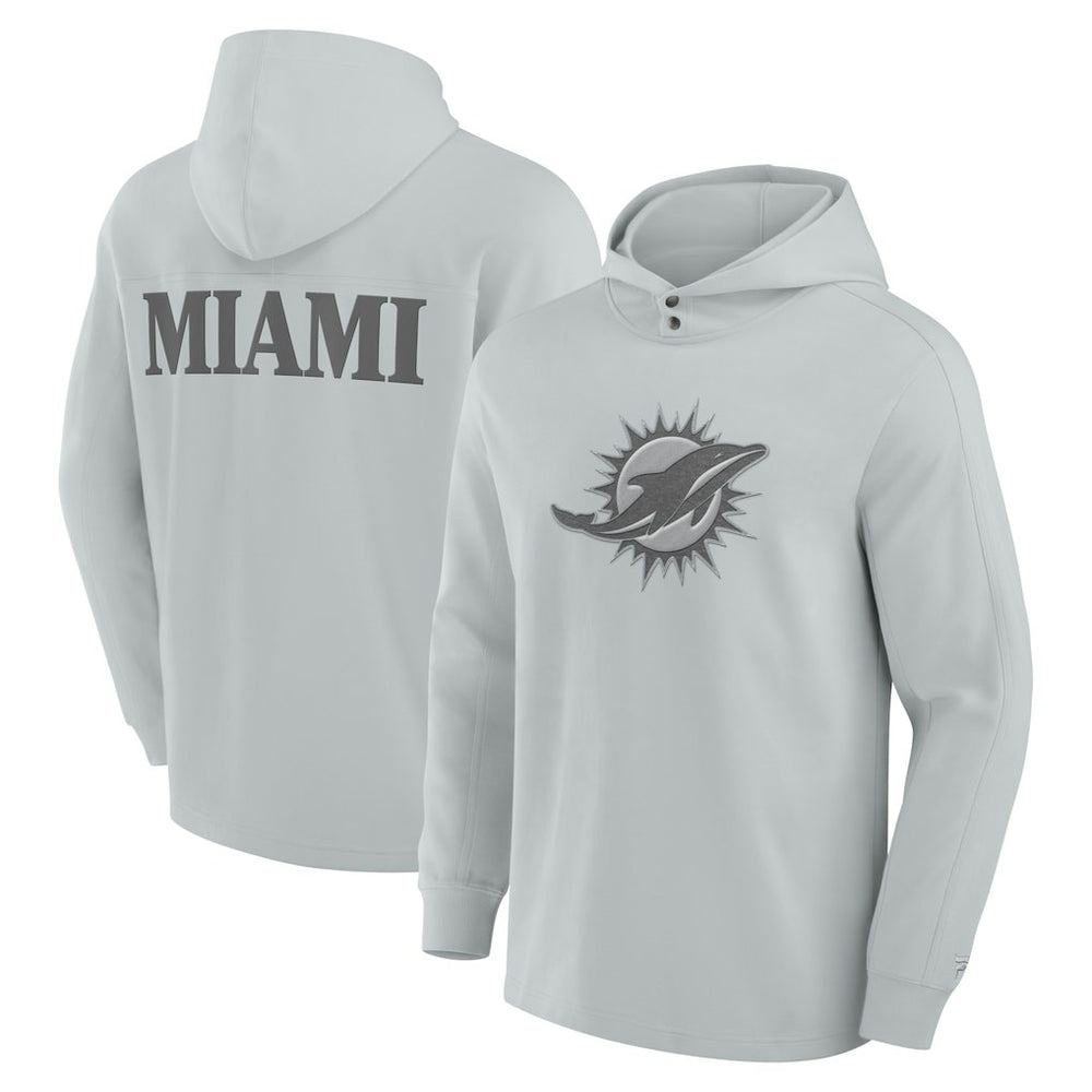 Miami Dolphins Elements Blaze Tri-Blend Long Sleeve Hoodie T-Shirt - Gray - Fanatics