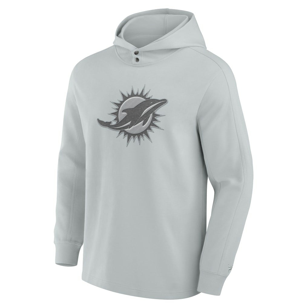 Miami Dolphins Elements Blaze Tri-Blend Long Sleeve Hoodie T-Shirt - Gray - Fanatics
