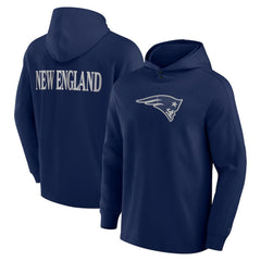New England Patriots Elements Blaze Tri-Blend Long Sleeve Hoodie T-Shirt - Navy - Fanatics