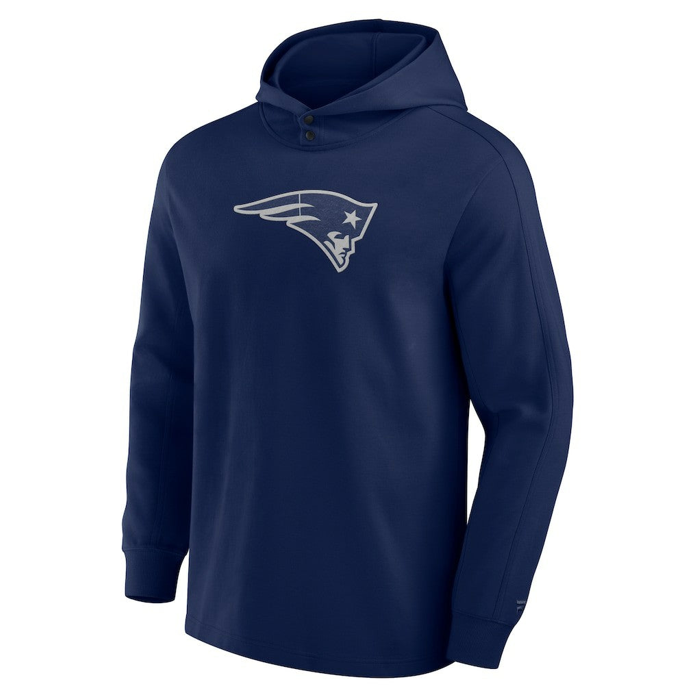 New England Patriots Elements Blaze Tri-Blend Long Sleeve Hoodie T-Shirt - Navy - Fanatics