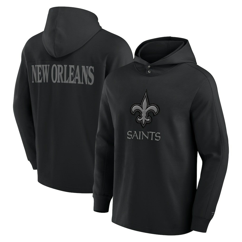 New Orleans Saints Elements Blaze Tri-Blend Long Sleeve Hoodie T-Shirt - Black - Fanatics