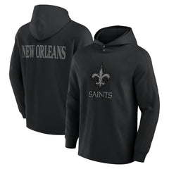 New Orleans Saints Elements Blaze Tri-Blend Long Sleeve Hoodie T-Shirt - Black - Fanatics