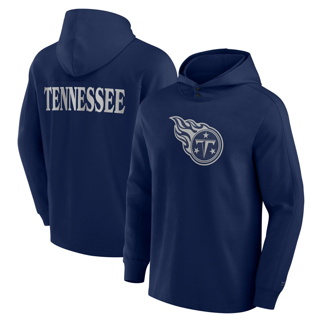 Tennessee Titans Elements Blaze Tri-Blend Long Sleeve Hoodie T-Shirt - Navy - Fanatics