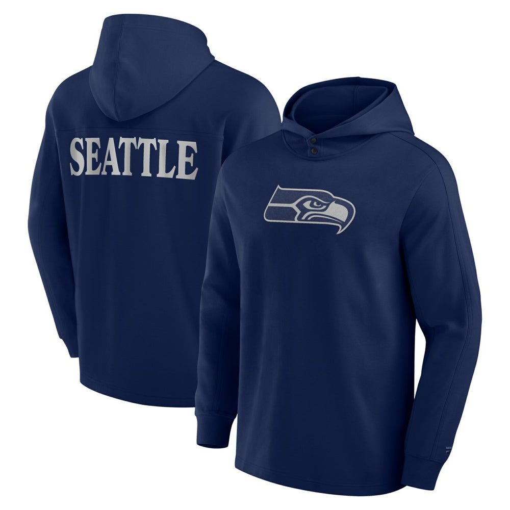 Seattle Seahawks Elements Blaze Tri-Blend Long Sleeve Hoodie T-Shirt - College Navy - Fanatics