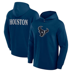 Houston Texans Elements Blaze Tri-Blend Long Sleeve Hoodie T-Shirt - Navy - Fanatics