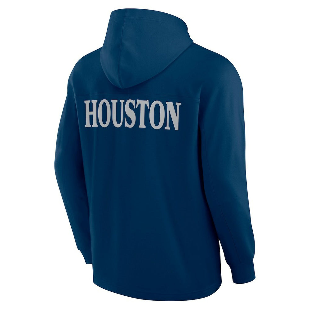Houston Texans Elements Blaze Tri-Blend Long Sleeve Hoodie T-Shirt - Navy - Fanatics