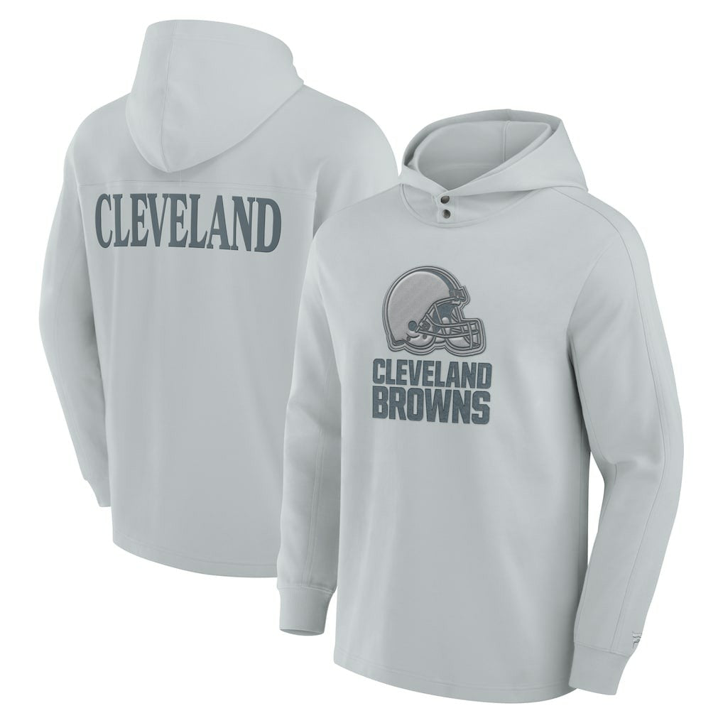Cleveland Browns Elements Blaze Tri-Blend Long Sleeve Hoodie T-Shirt - Gray - Fanatics