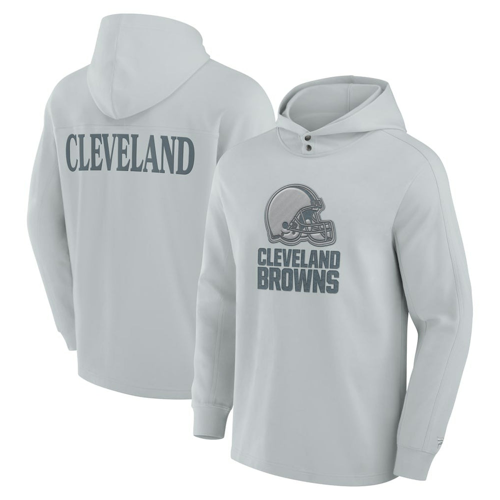 Cleveland Browns Elements Blaze Tri-Blend Long Sleeve Hoodie T-Shirt - Gray - Fanatics