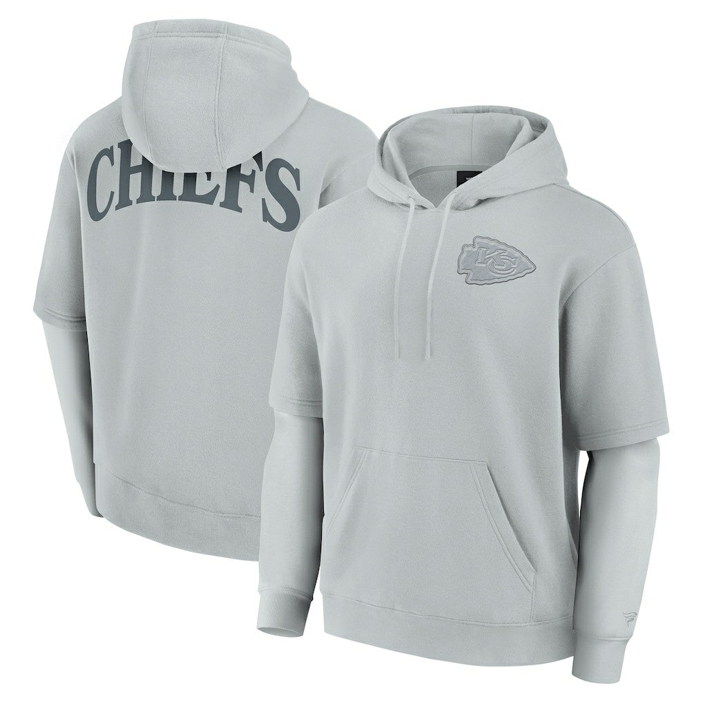 Kansas City Chiefs Unisex Elements Sleek Pullover Hoodie - Gray - Fanatics