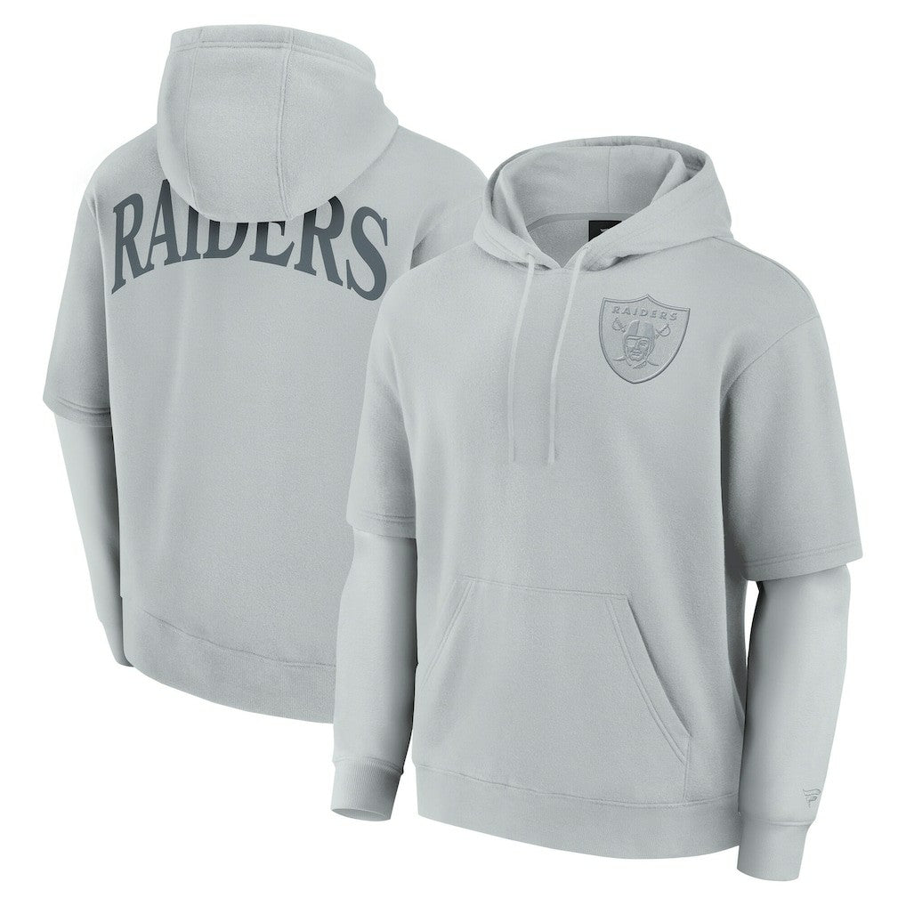 Las Vegas Raiders Unisex Sleek Elements Pullover Hoodie - Gray - Fanatics