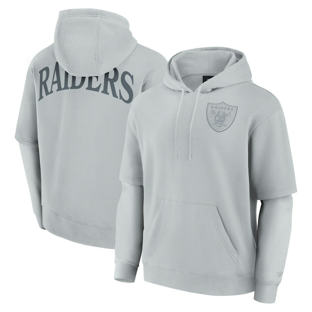 Las Vegas Raiders Unisex Sleek Elements Pullover Hoodie - Gray - Fanatics