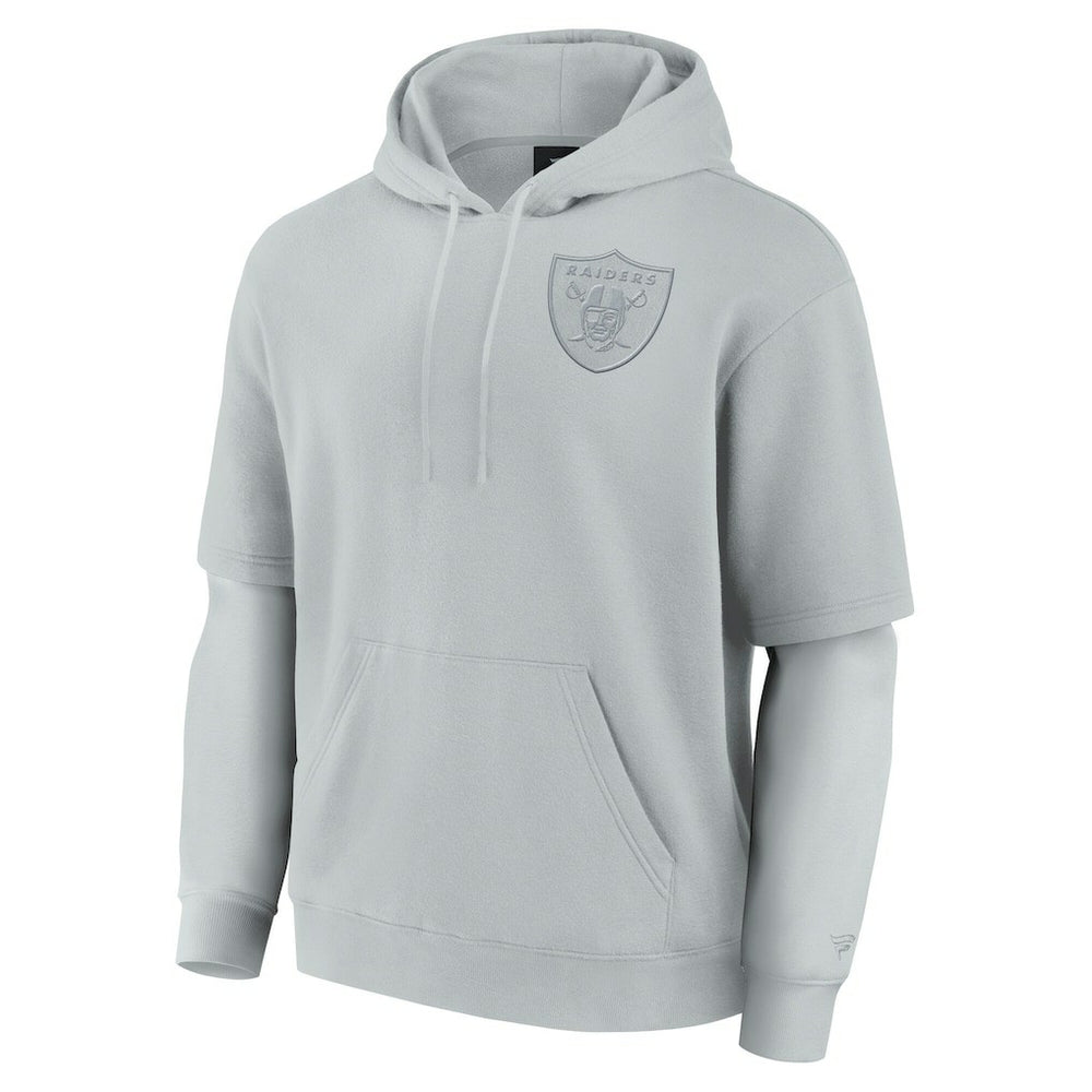 Las Vegas Raiders Unisex Sleek Elements Pullover Hoodie - Gray - Fanatics