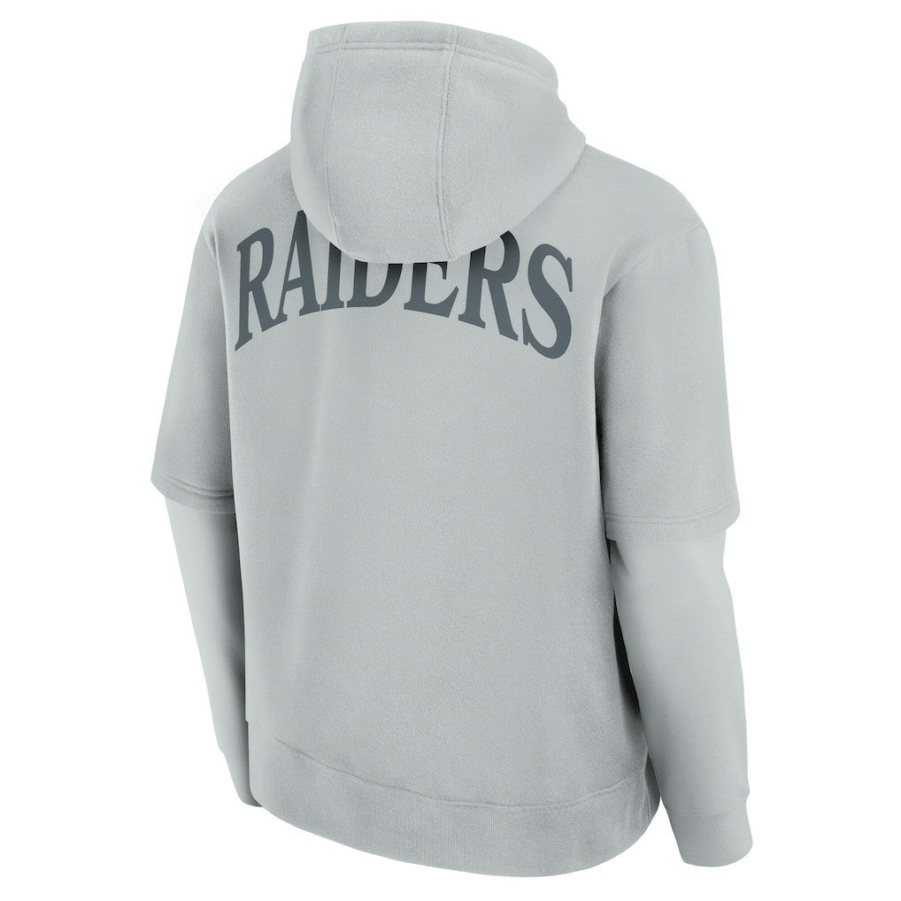 Las Vegas Raiders Unisex Sleek Elements Pullover Hoodie - Gray - Fanatics