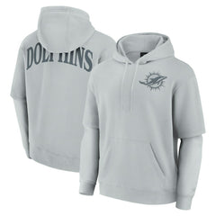 Miami Dolphins Unisex Sleek Elements Pullover Hoodie - Gray - Fanatics