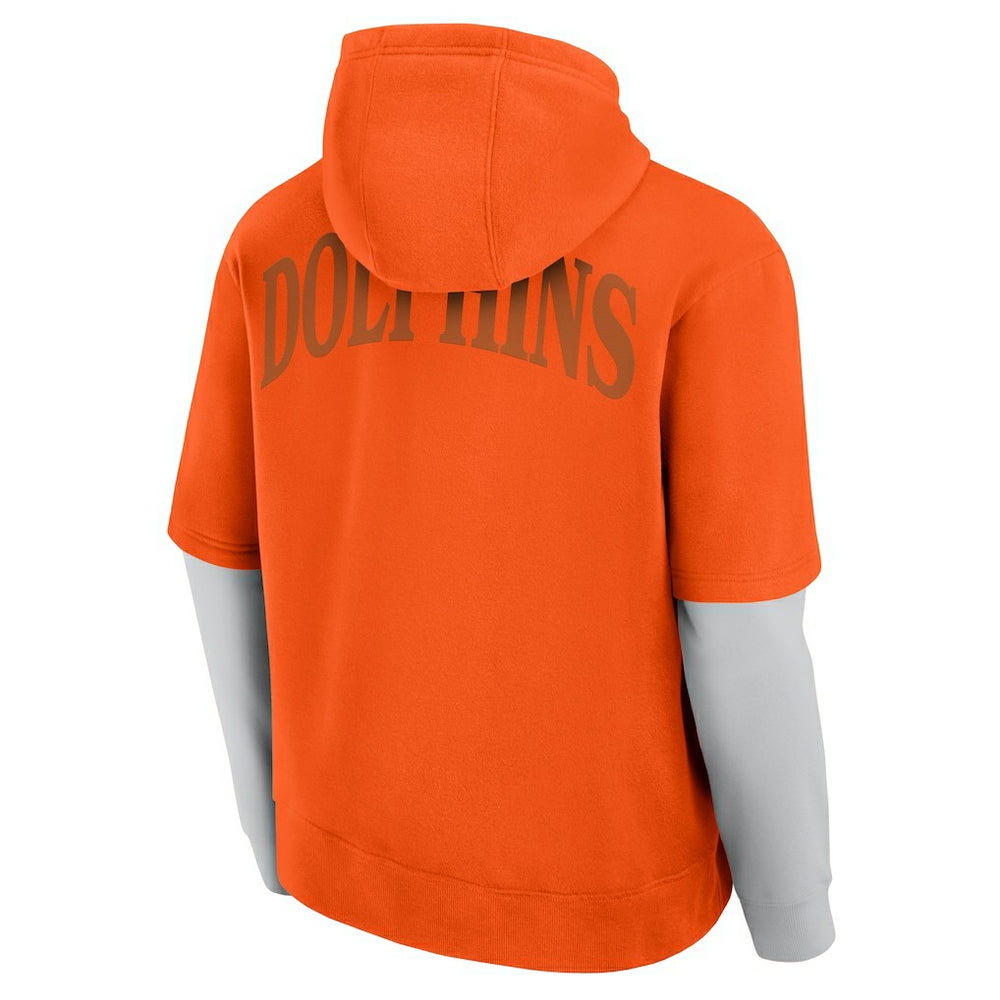Miami Dolphins Unisex Sleek Elements Pullover Hoodie - Orange - Fanatics