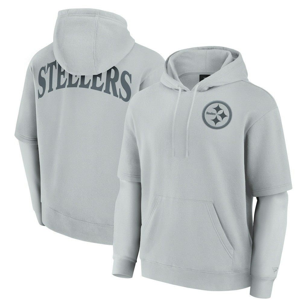 Pittsburgh Steelers Unisex Sleek Elements Pullover Hoodie - Gray - Fanatics