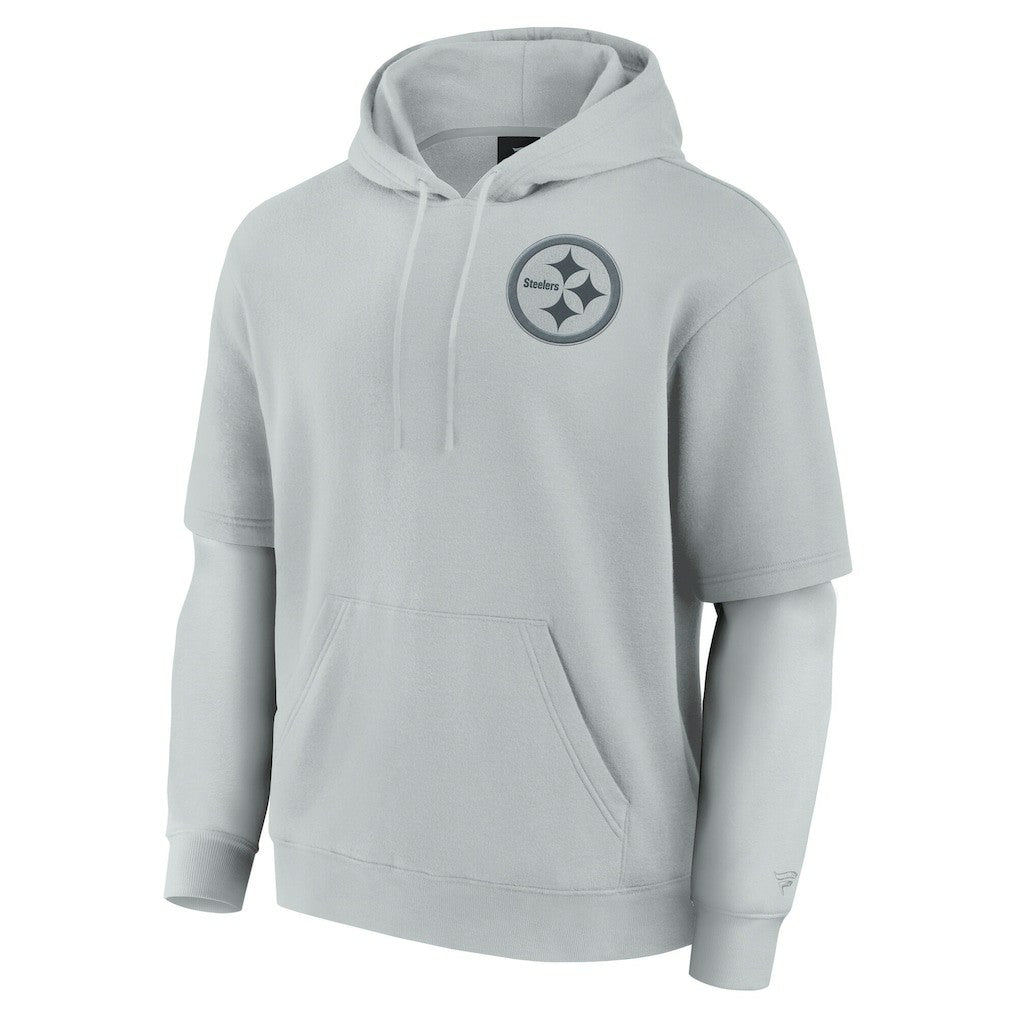 Pittsburgh Steelers Unisex Sleek Elements Pullover Hoodie - Gray - Fanatics