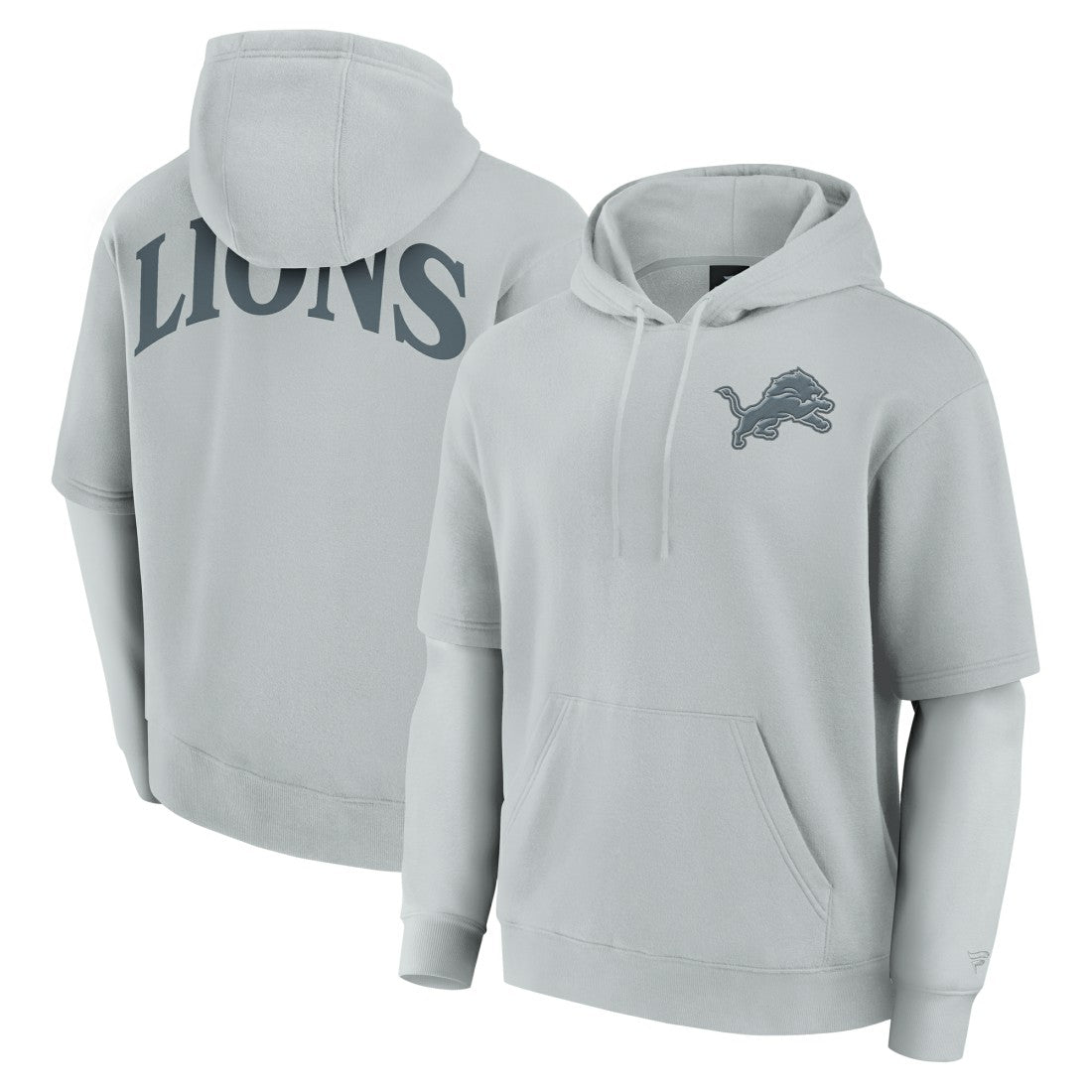 Detroit Lions Unisex Sleek Elements Pullover Hoodie - Gray - Fanatics