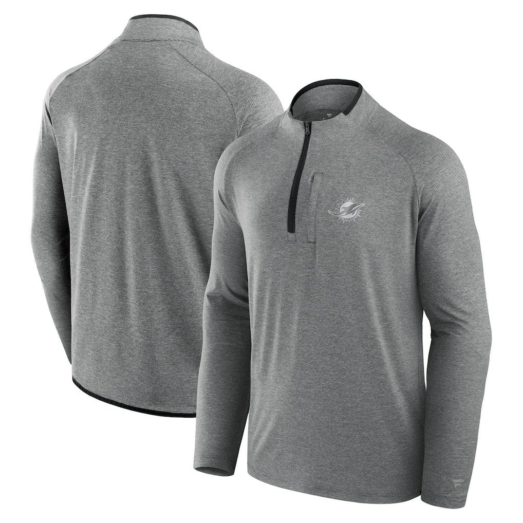 Miami Dolphins Unisex Front Office Performance Primary Quarter-Zip Jacket - Charcoal - Fanatics