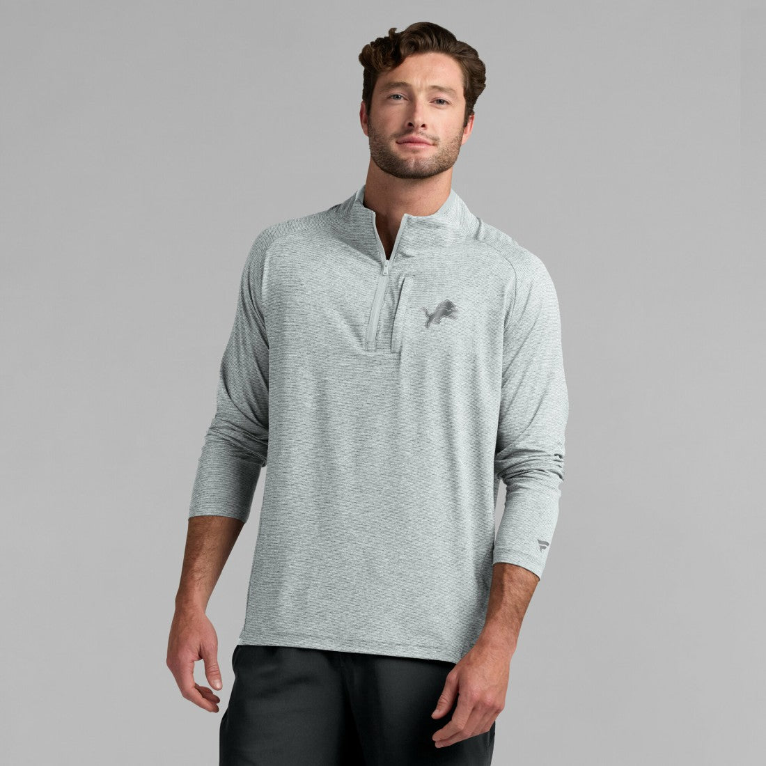 Detroit Lions Unisex Front Office Performance Primary Quarter-Zip Jacket - Gray - Fanatics