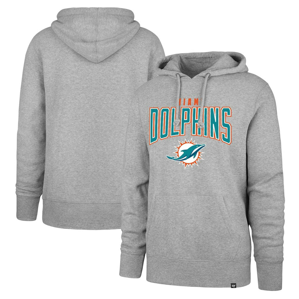 Miami Dolphins '47 Headline Pullover Hoodie - Gray - 47 brand