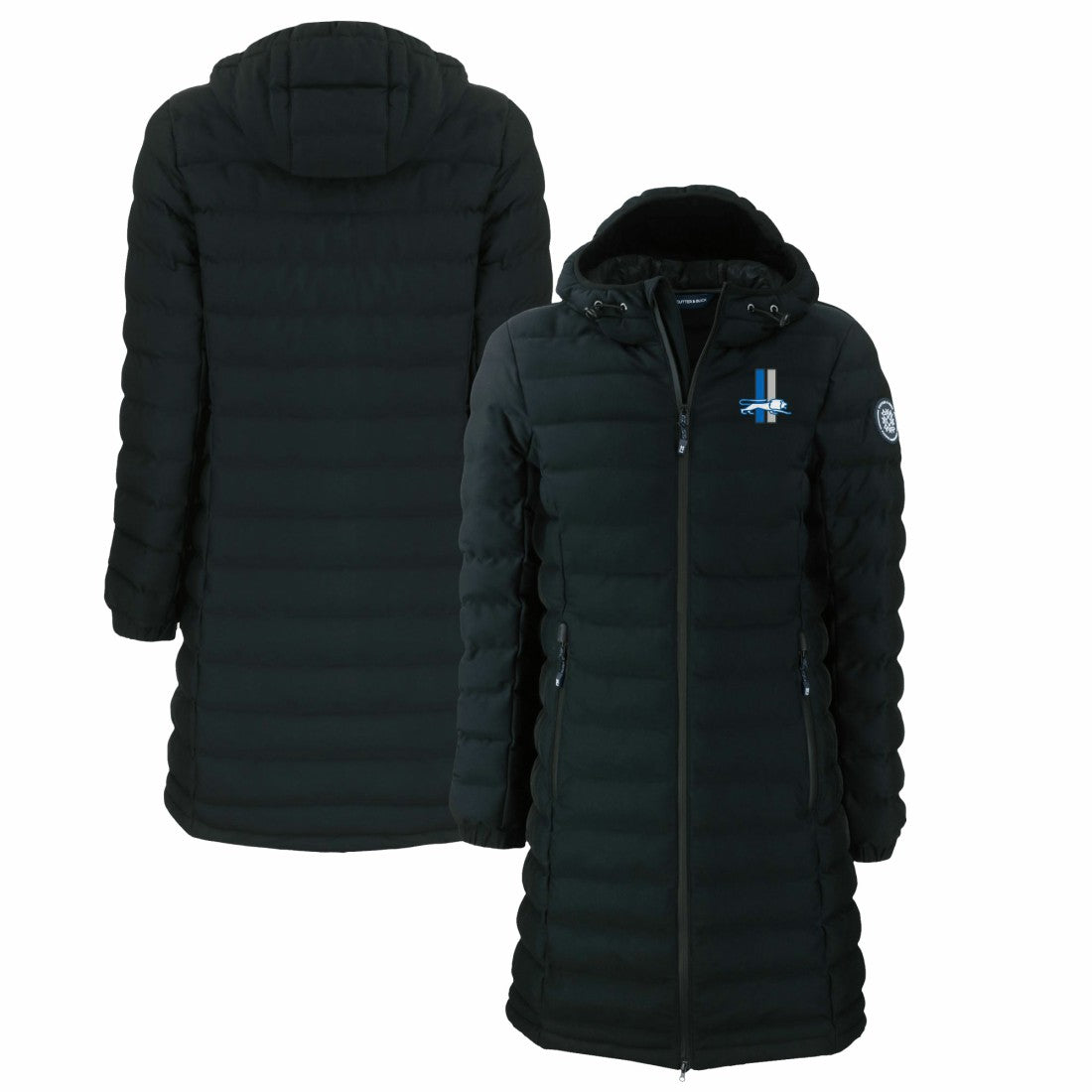 Detroit Lions Cutter & Buck Women's Throwback Logo Mission Ridge Repreve Eco Insulated Full-Zip Puffer Jacket - Black - NFL