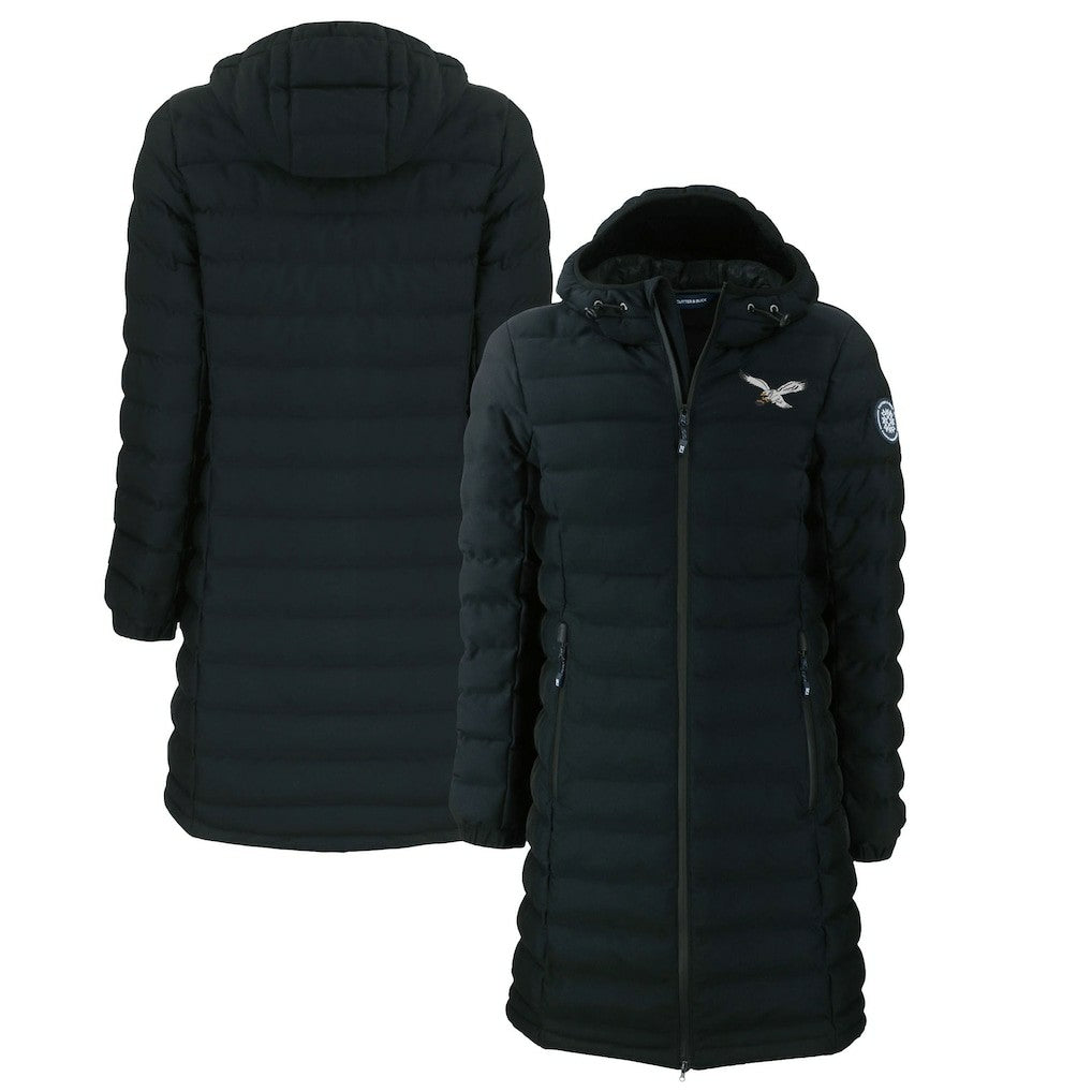 Philadelphia Eagles Cutter & Buck Women's Throwback Logo Mission Ridge Repreve Eco Insulated Full-Zip Puffer Jacket - Black - NFL