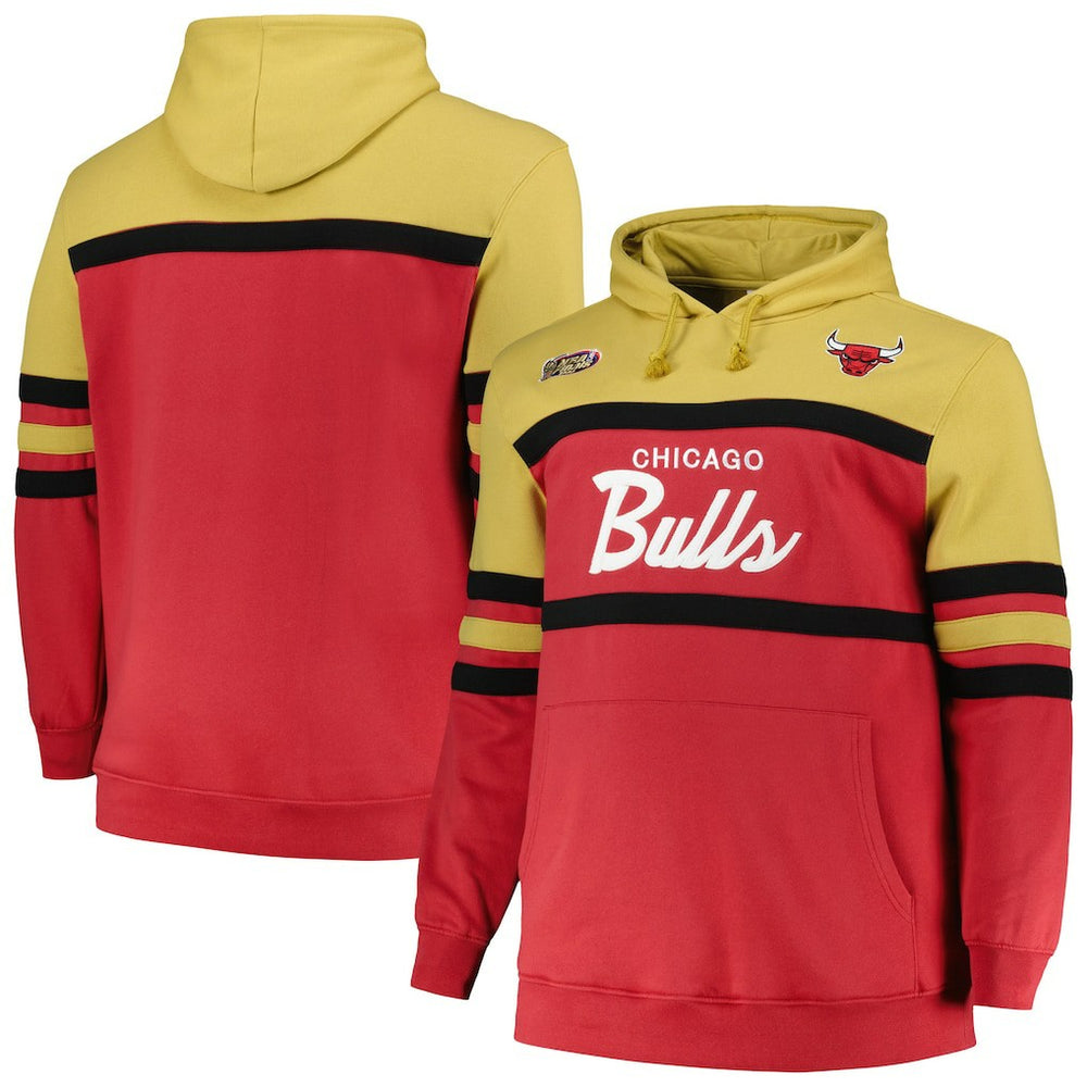 Mitchell & Ness Chicago Bulls Big & Tall Hardwood Classics Head Coach Pullover Hoodie Red