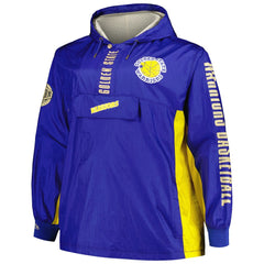Mitchell & Ness Golden State Warriors Big & Tall Hardwood Classics Team OG 2.0 Anorak Hoodie Quarter-Zip Windbreaker Jacket Royal