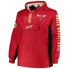 Mitchell & Ness Chicago Bulls Big & Tall Hardwood Classics Team OG 2.0 Anorak Hoodie Quarter-Zip Windbreaker Jacket Red
