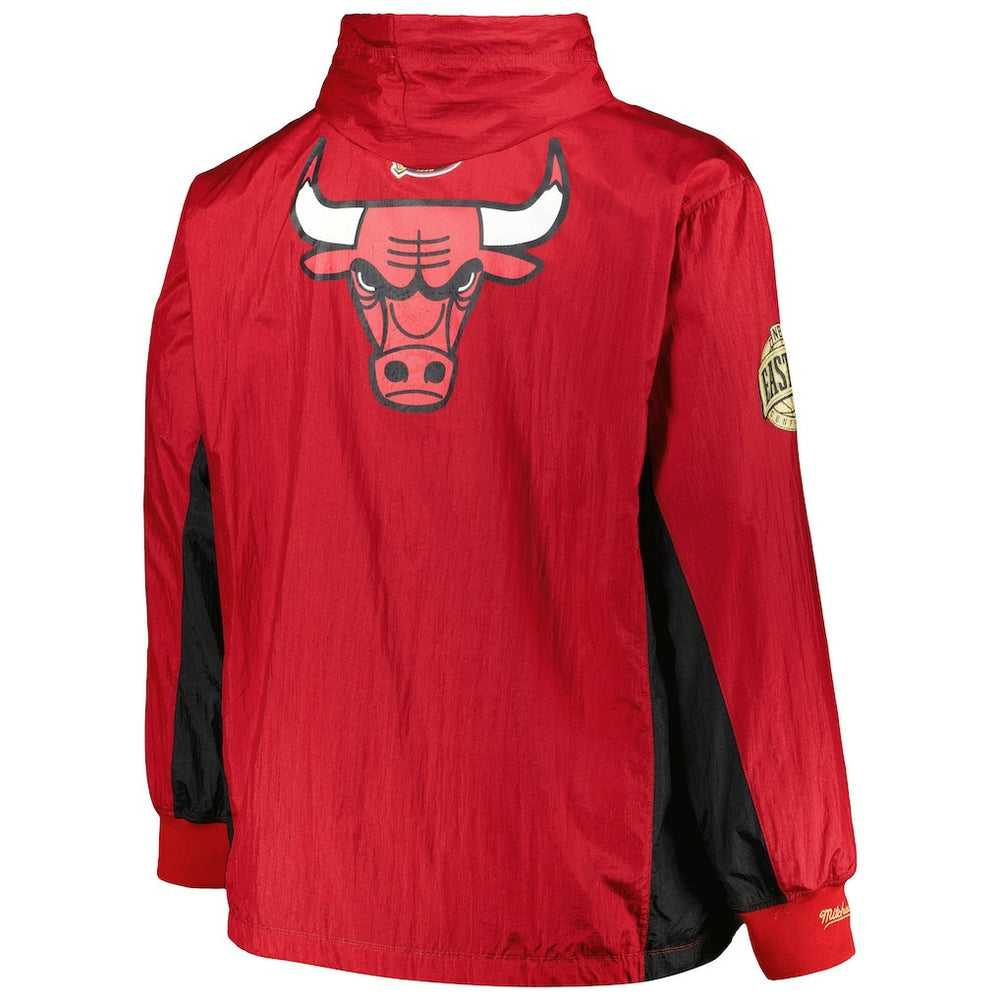 Mitchell & Ness Chicago Bulls Big & Tall Hardwood Classics Team OG 2.0 Anorak Hoodie Quarter-Zip Windbreaker Jacket Red