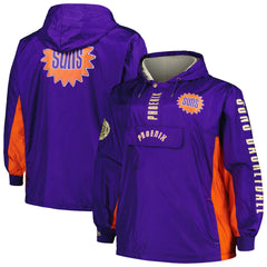 Mitchell & Ness Phoenix Suns Big & Tall Hardwood Classics Team OG 2.0 Anorak Hoodie Quarter-Zip Windbreaker Jacket Purple