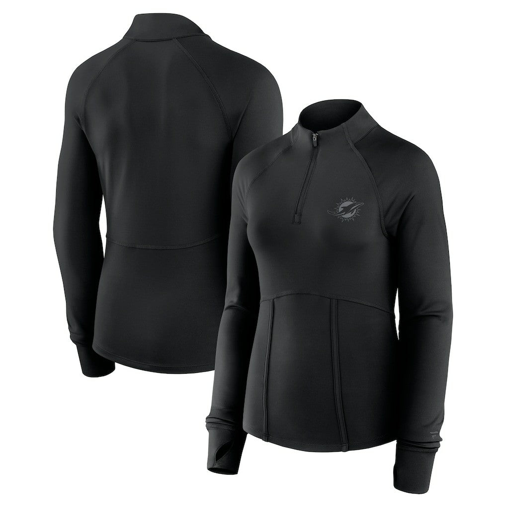 Miami Dolphins Women's Elements Quarter-Zip Jacket - Black - Fanatics