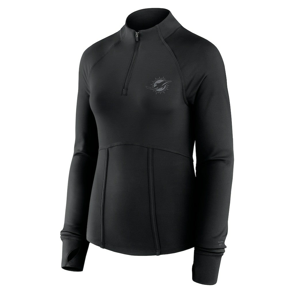 Miami Dolphins Women's Elements Quarter-Zip Jacket - Black - Fanatics