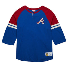 Atlanta Braves Mitchell & Ness Cooperstown Collection Legendary Raglan Slub Henley 3/4-Sleeve T-Shirt Near Me