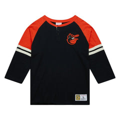 Baltimore Orioles Mitchell & Ness Cooperstown Collection Legendary Raglan Slub Henley 3/4-Sleeve T-Shirt Near Me