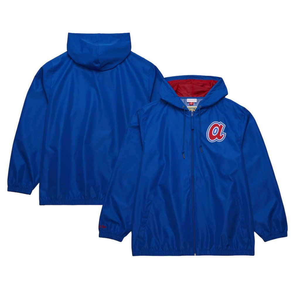 Atlanta Braves Mitchell & Ness Cooperstown Collection Vintage Logo Full-Zip Hoodie Windbreaker Jacket Outlet