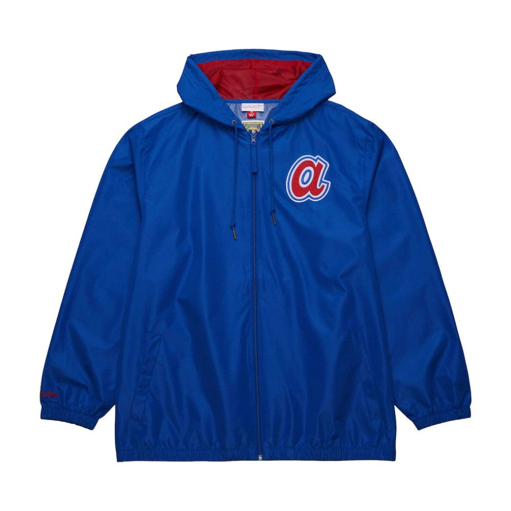 Atlanta Braves Mitchell & Ness Cooperstown Collection Vintage Logo Full-Zip Hoodie Windbreaker Jacket Outlet
