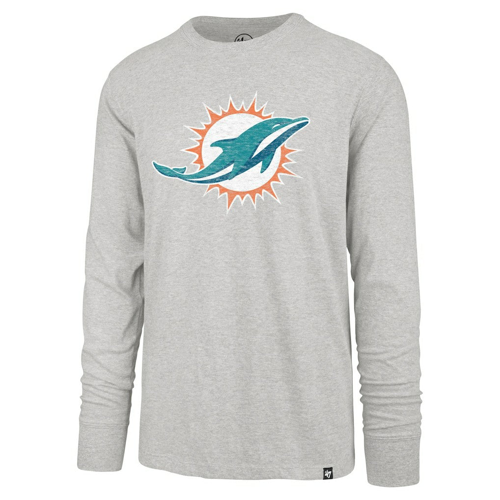 Miami Dolphins '47 Premier Franklin Long Sleeve T-Shirt - Gray - 47 brand