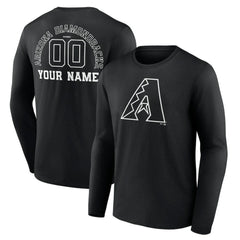 Arizona Diamondbacks Monochrome Personalized Name & Number Long Sleeve T-Shirt Sale