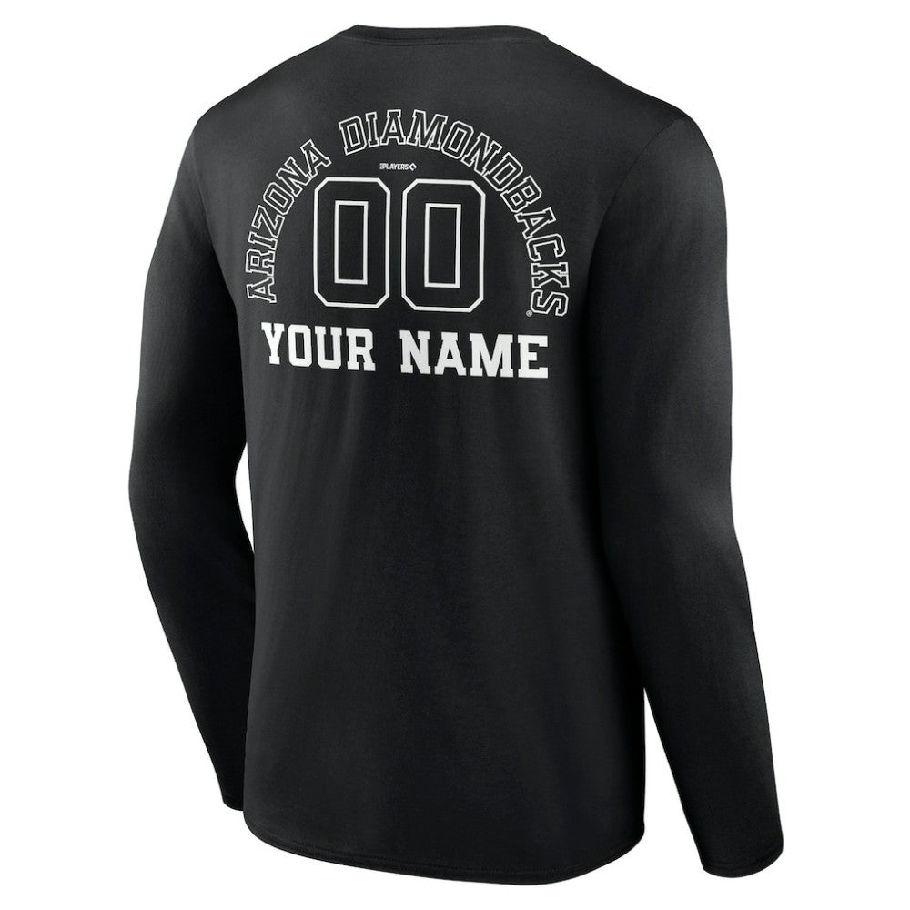 Arizona Diamondbacks Monochrome Personalized Name & Number Long Sleeve T-Shirt Sale