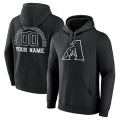 Arizona Diamondbacks Monochrome Personalized Name & Number Pullover Hoodie Near Me