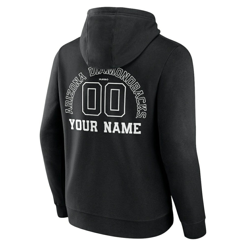 Arizona Diamondbacks Monochrome Personalized Name & Number Pullover Hoodie Near Me
