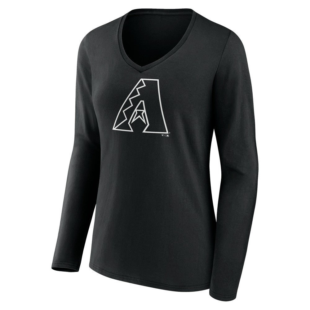 Arizona Diamondbacks Women's Monochrome Personalized Name & Number Long Sleeve V-Neck T-Shirt Sale