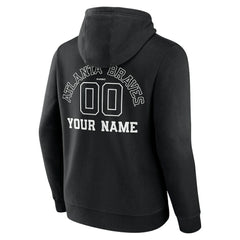 Atlanta Braves Monochrome Personalized Name & Number Pullover Hoodie Discount