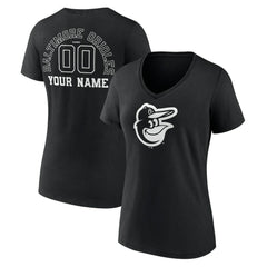 Baltimore Orioles Women's Monochrome Personalized Name & Number V-Neck T-Shirt Online